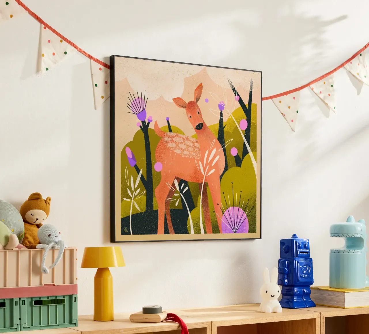 Cervi stupiti in giardino alluminio dibond da Bold & Beautiful