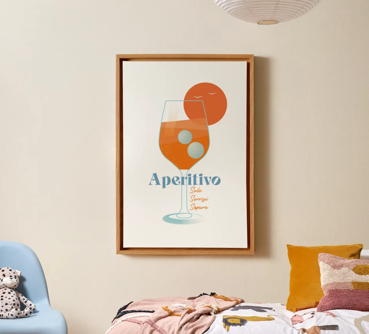 Aperitif am Meer Leinwand mit Schattenfugenrahmen von pierosvisuals