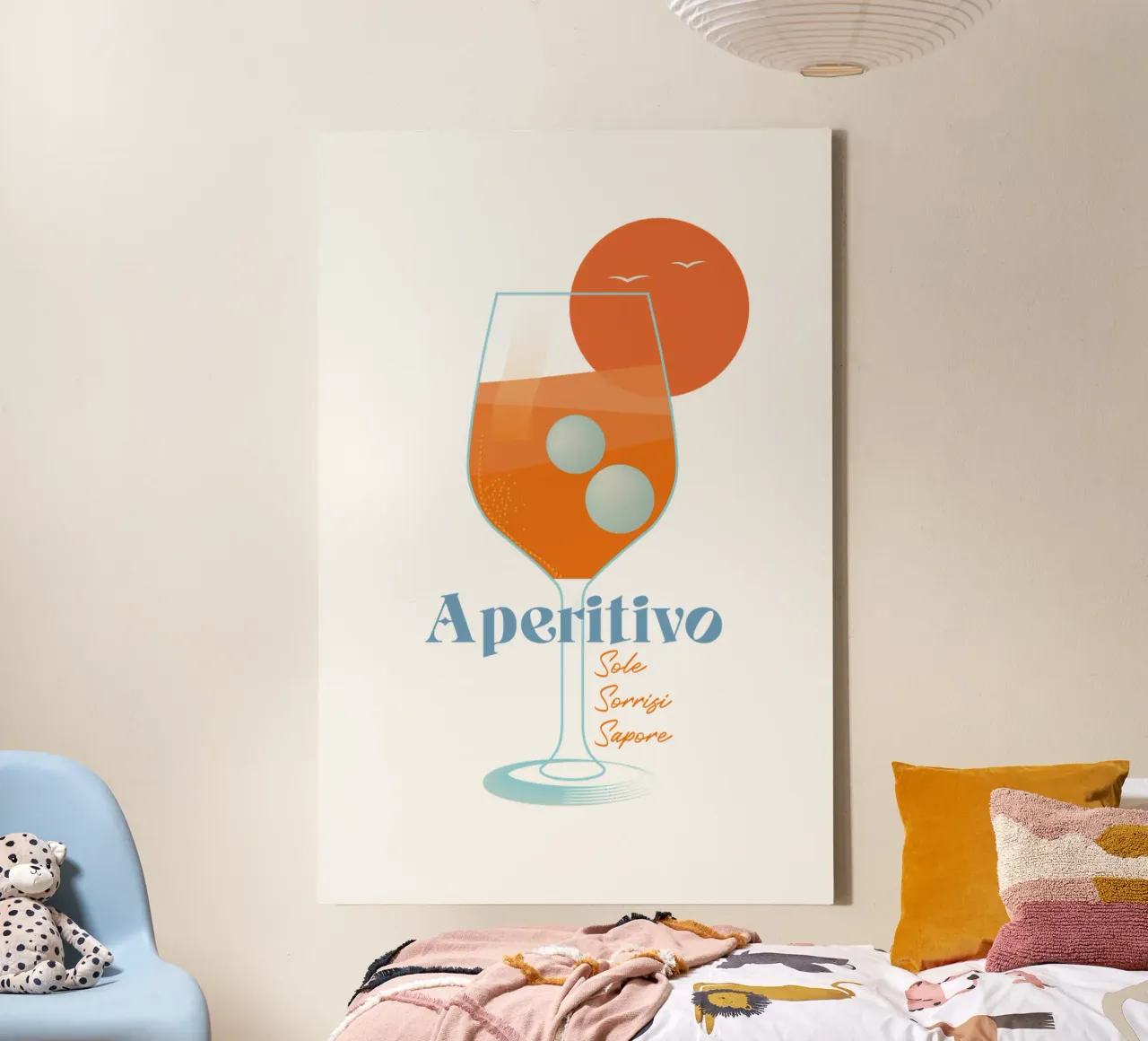 Aperitif am Meer Leinwand mit Schattenfugenrahmen von pierosvisuals