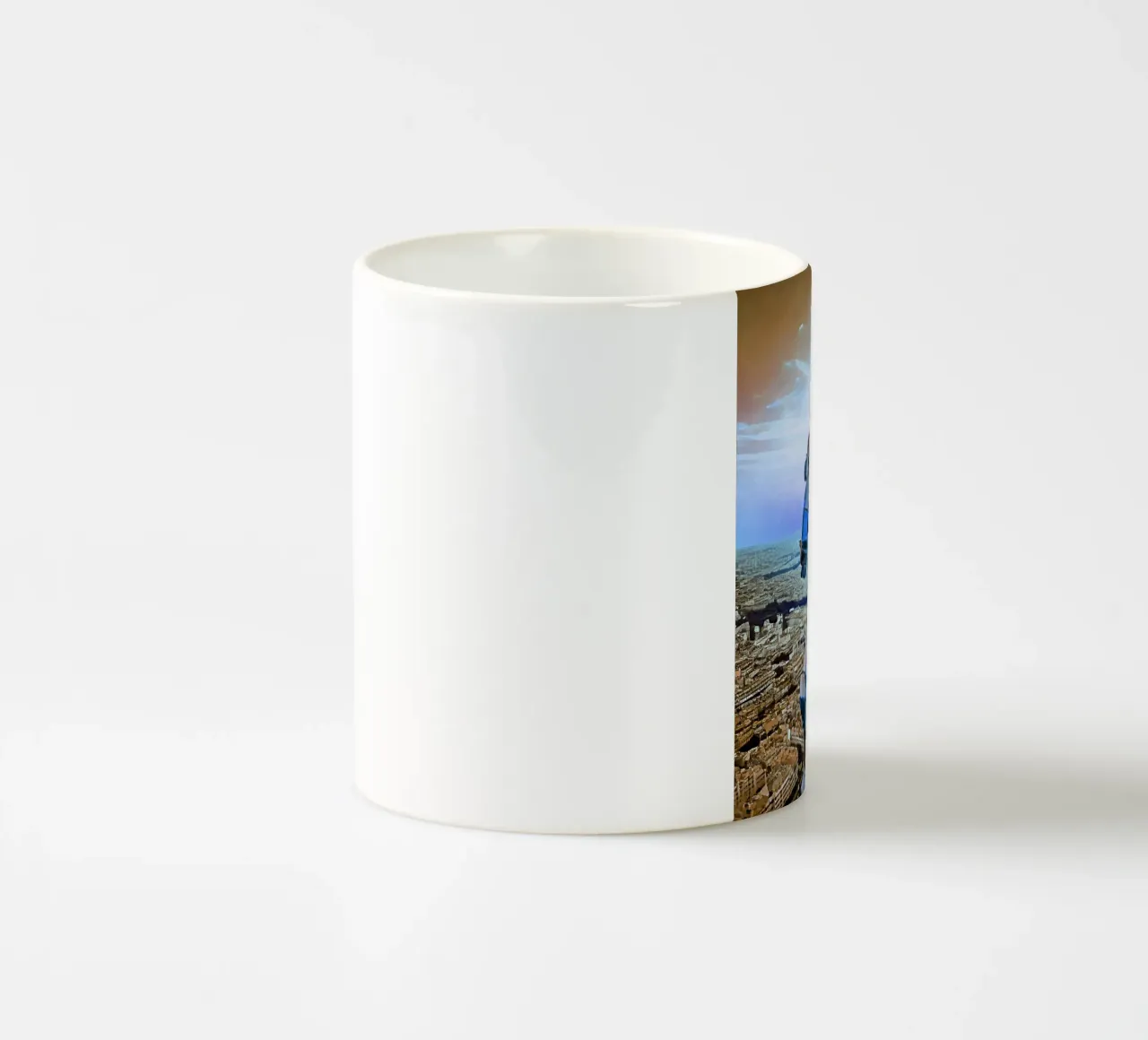COUCHER DE SOLEIL SUR PARIS. Blue et Sépia mug en céramique de Thierry vobmann photography