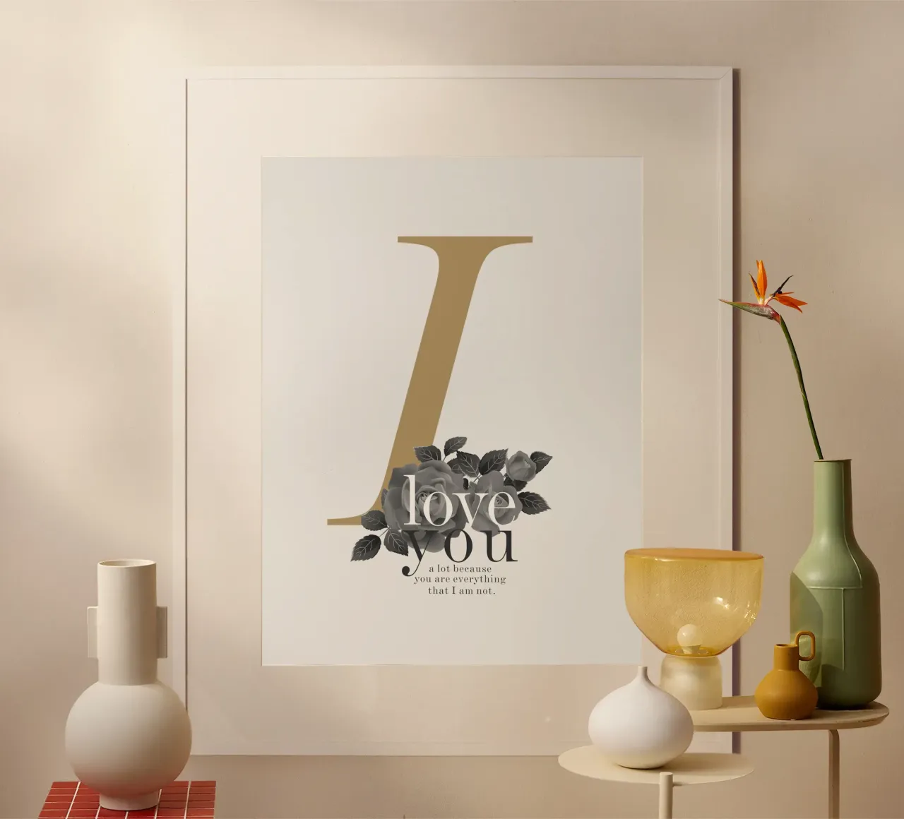 You Complete Me poster with plastic frame by KHouse Studio