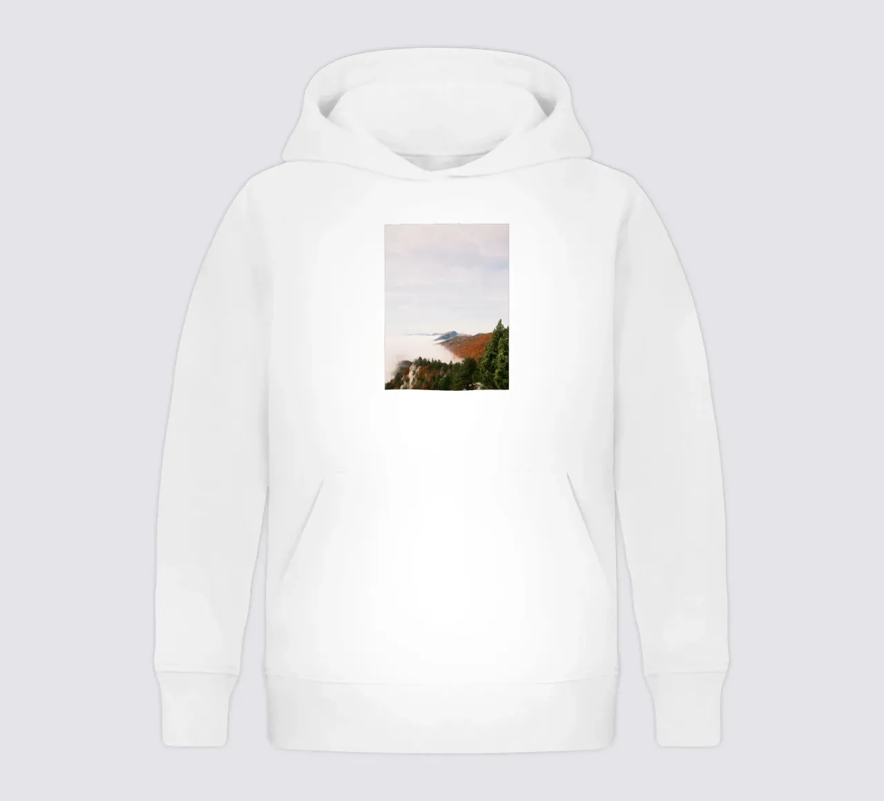 Misty Mountain View in Autumn felpa bambino con cappuccio da FujiSwiss