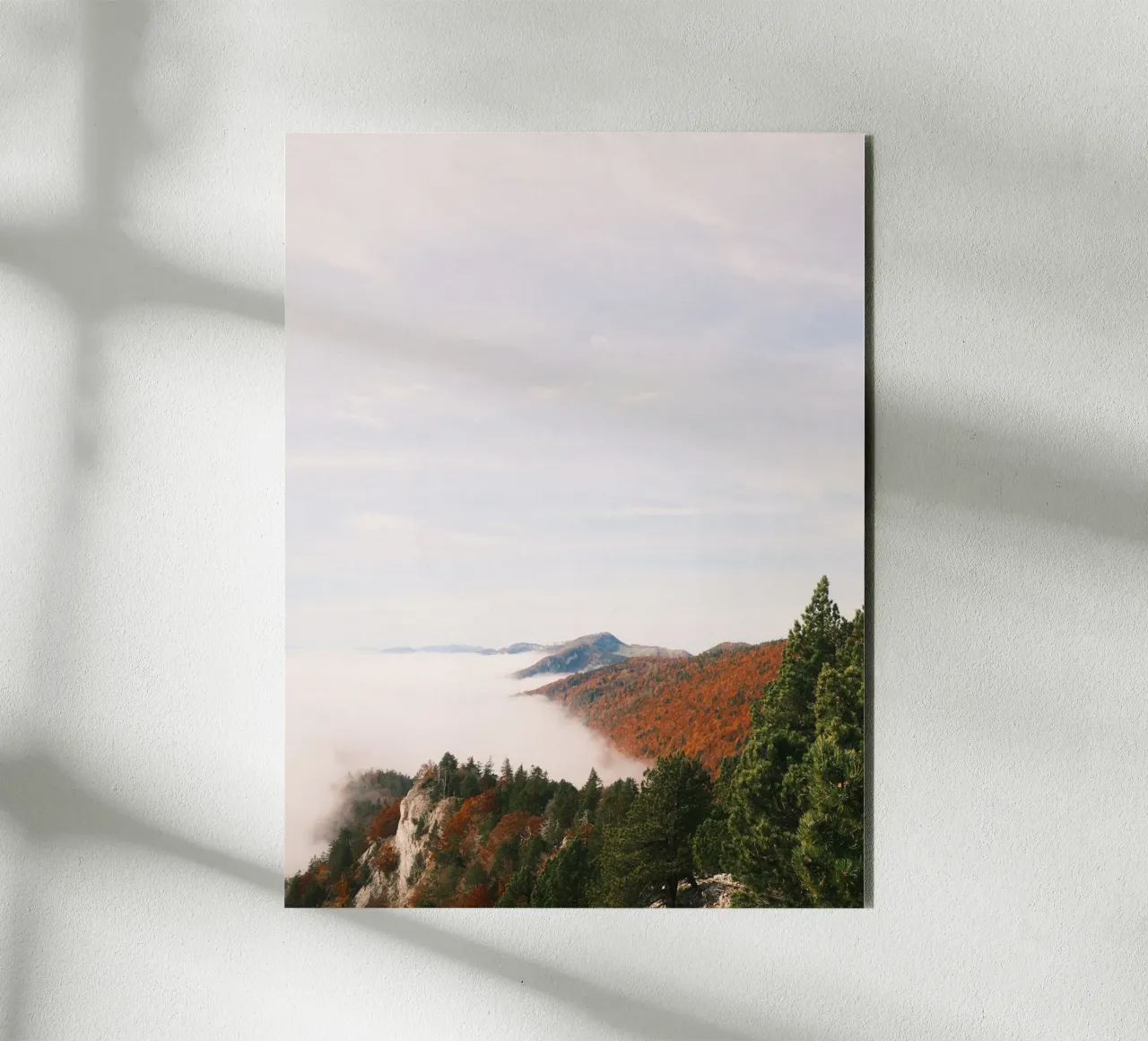 Misty Mountain View in Autumn alluminio dibond da FujiSwiss