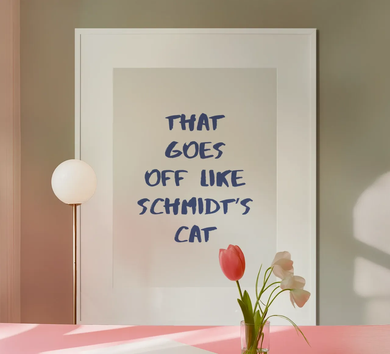 Denglisch Schmidts Katze poster con telaio in alluminio da pierosvisuals