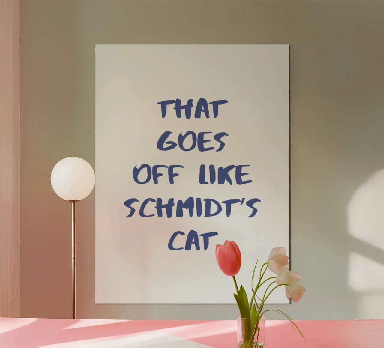 Denglisch Schmidts Katze poster con telaio in alluminio da pierosvisuals
