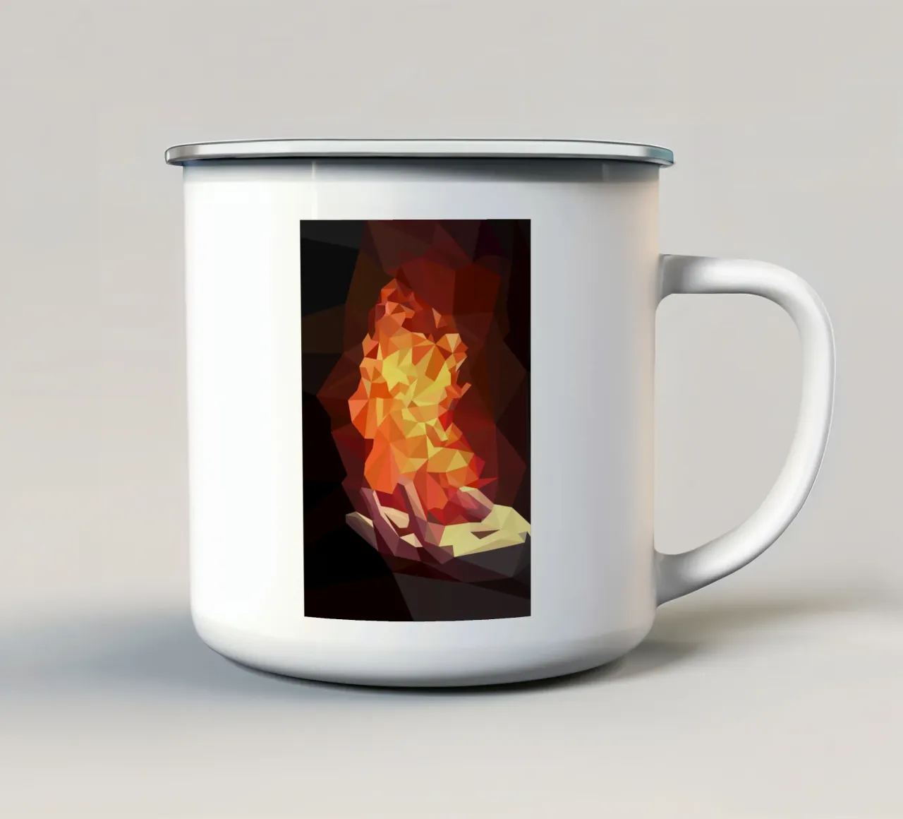 abstract fire hand tazza in smalto da Low poly art