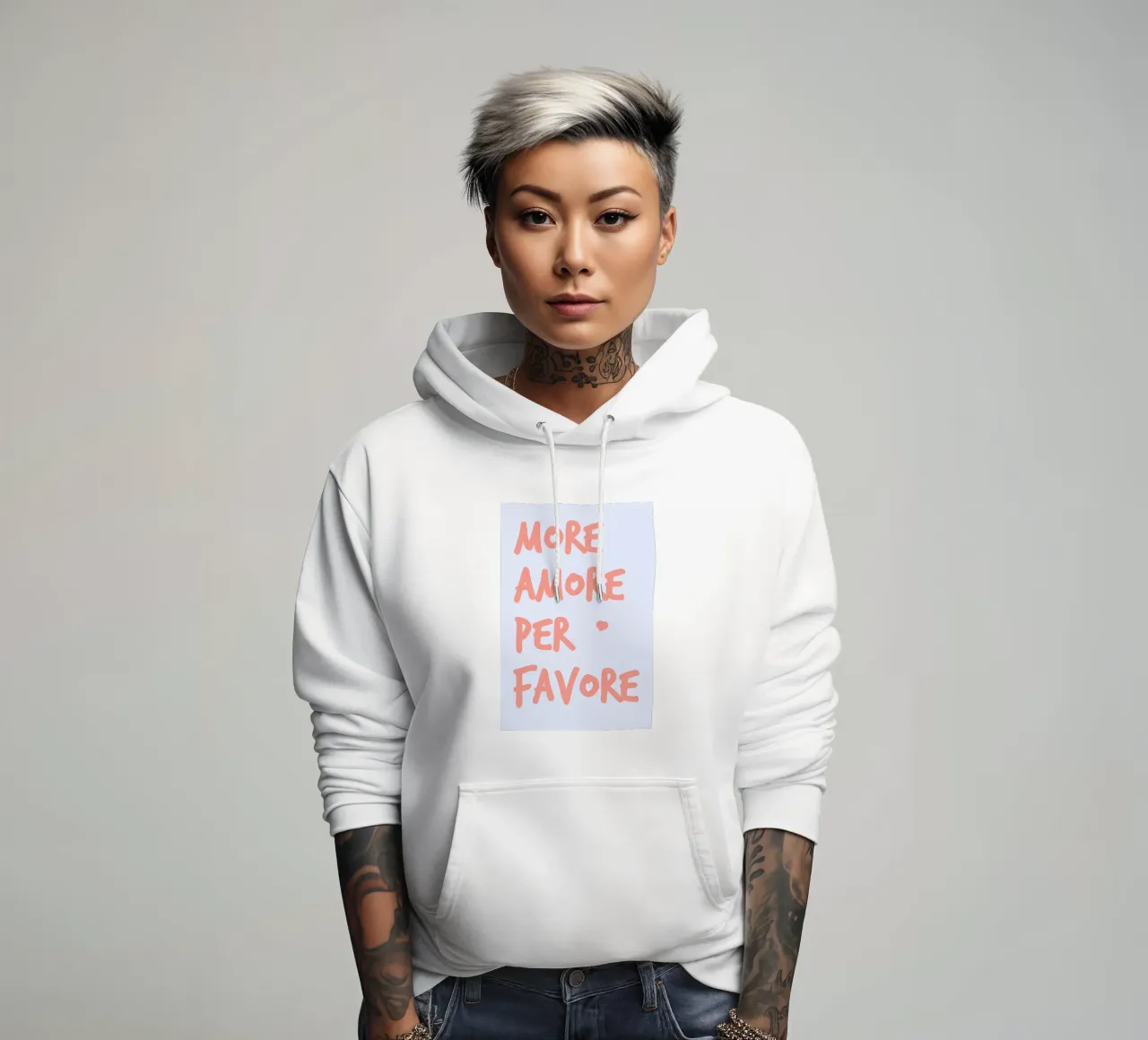 More Amore Per Favore felpa con cappuccio da pierosvisuals