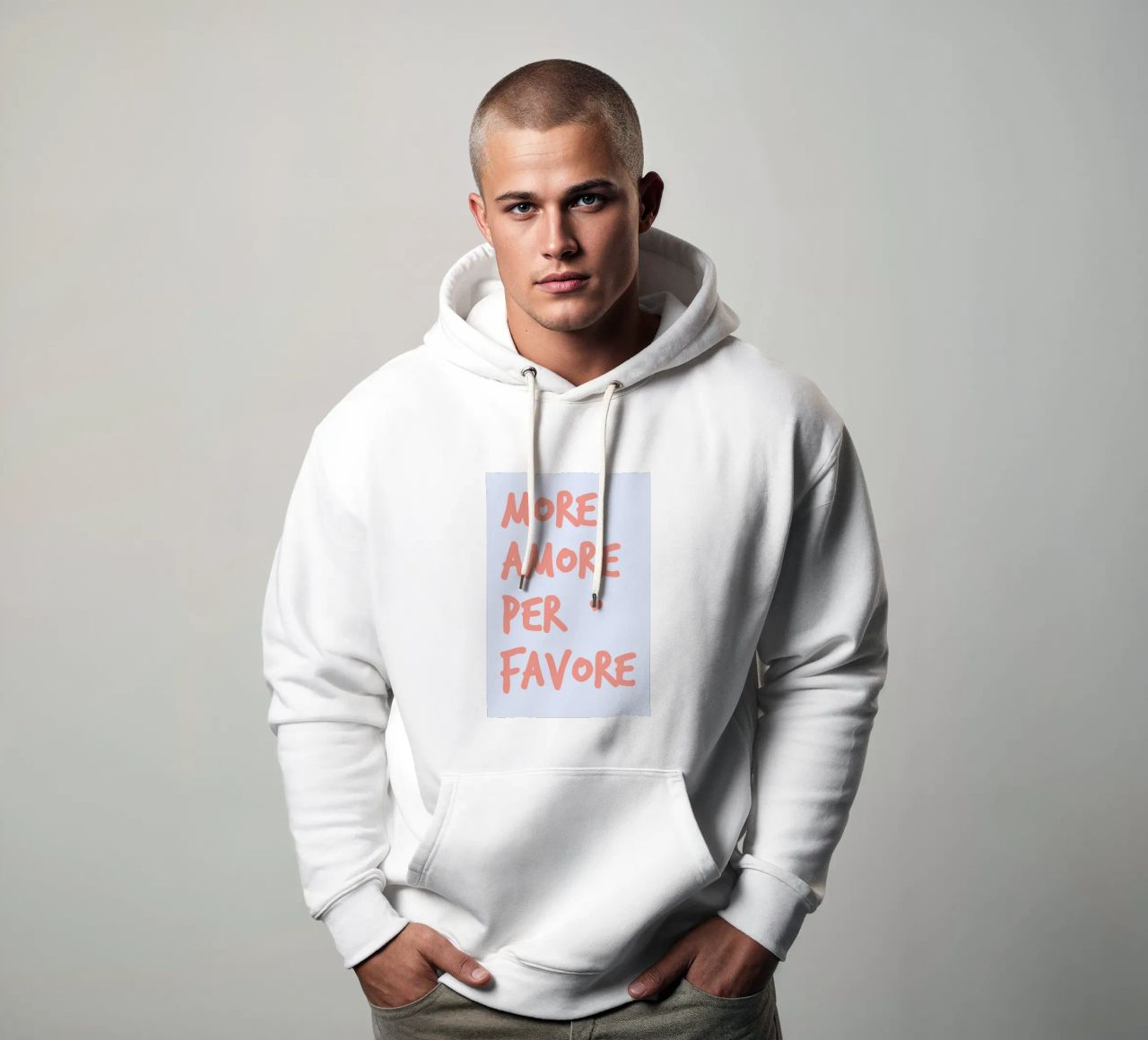 More Amore Per Favore felpa con cappuccio da pierosvisuals