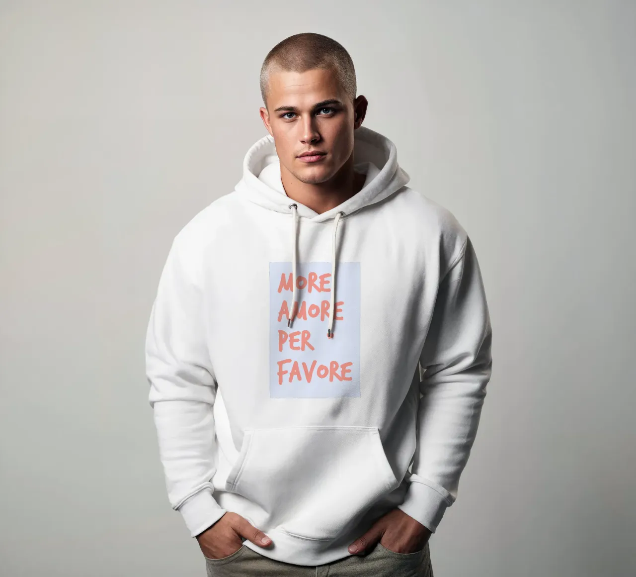 More Amore Per Favore felpa con cappuccio da pierosvisuals