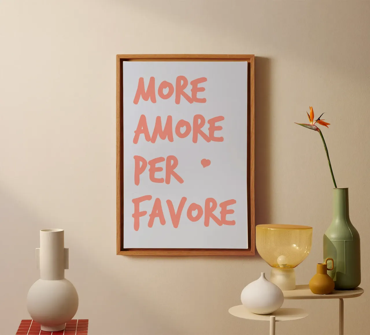 More Amore Per Favore tela con Cornice a cassetta da pierosvisuals
