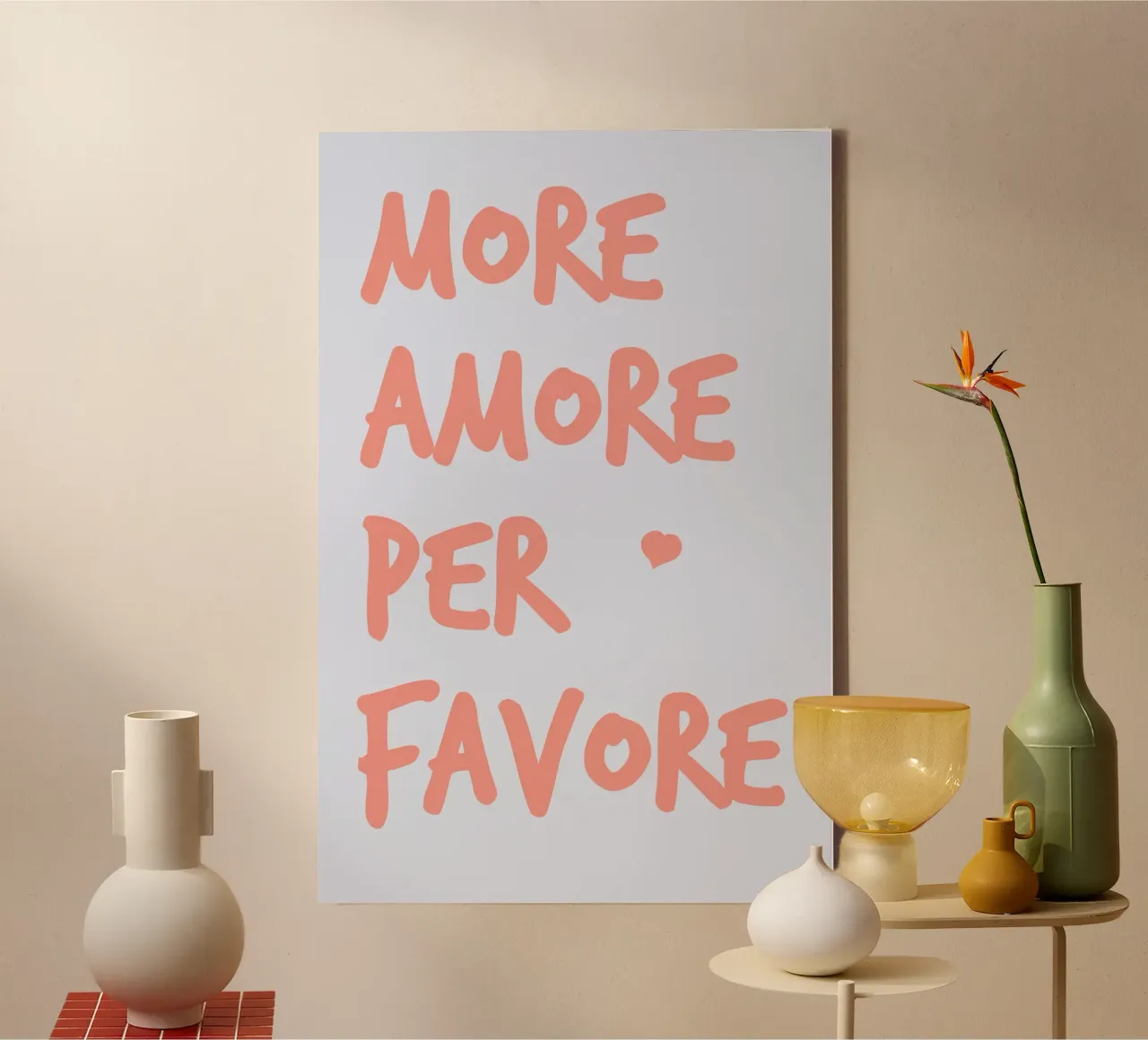More Amore Per Favore tela con Cornice a cassetta da pierosvisuals