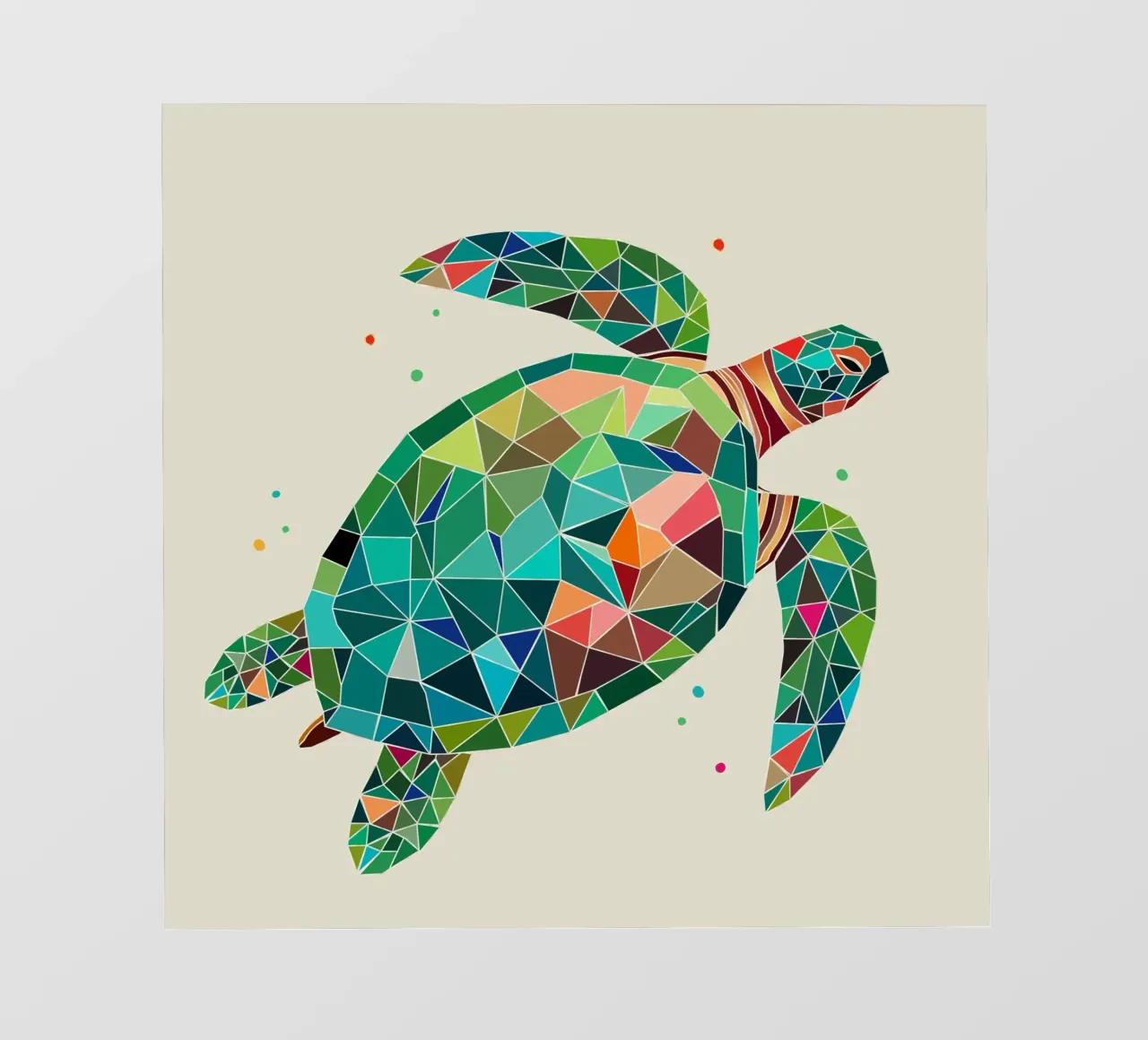 Geometric turtle - Colourful sea design pvc cover by namosh