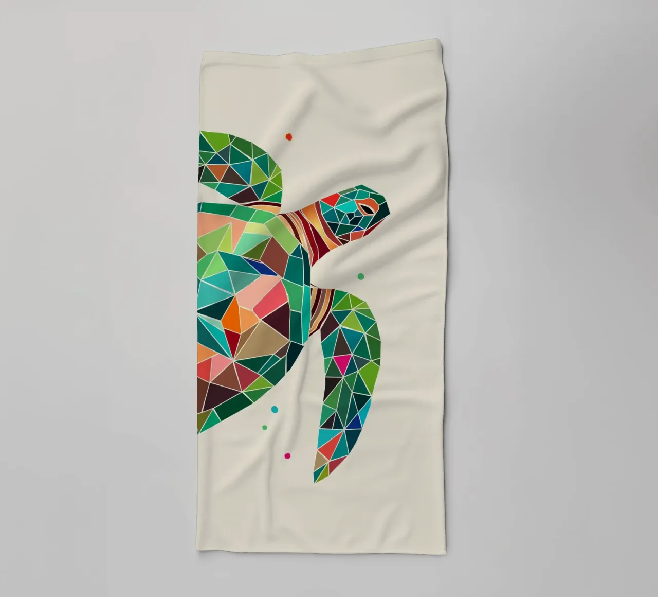 Geometric turtle - Colourful sea design towel by namosh