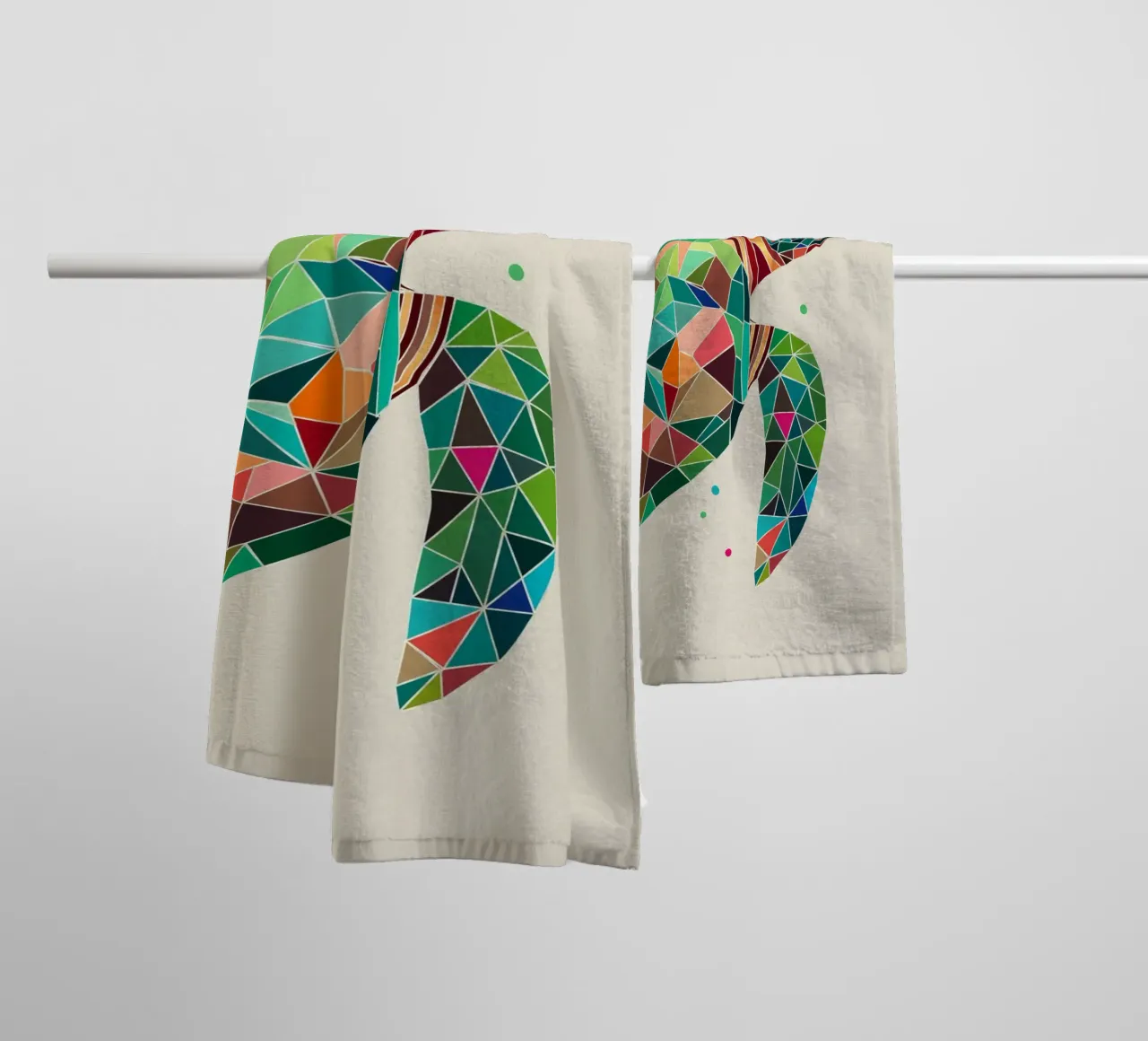 Geometric turtle - Colourful sea design towel by namosh