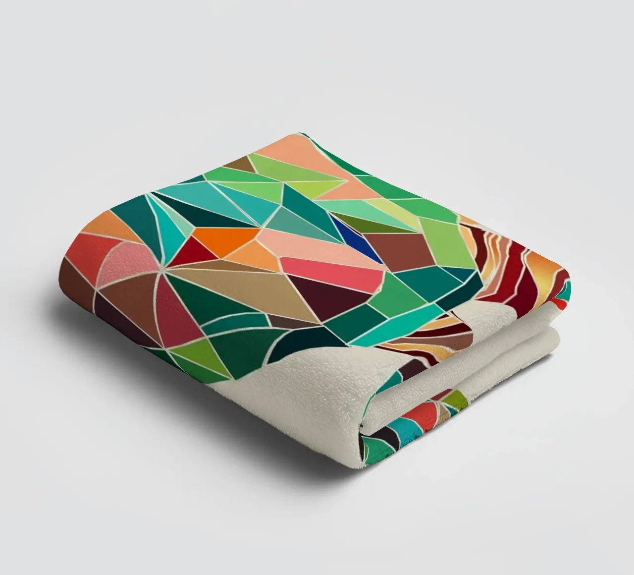 Geometric turtle - Colourful sea design towel by namosh