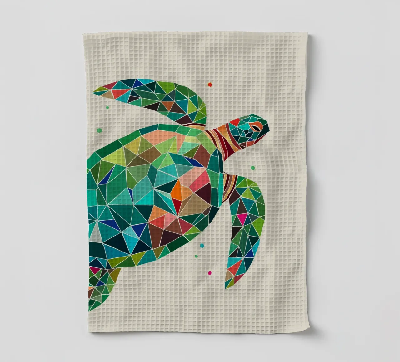 Tartaruga geometrica - Design marino colorato canovaccio da cucina da namosh