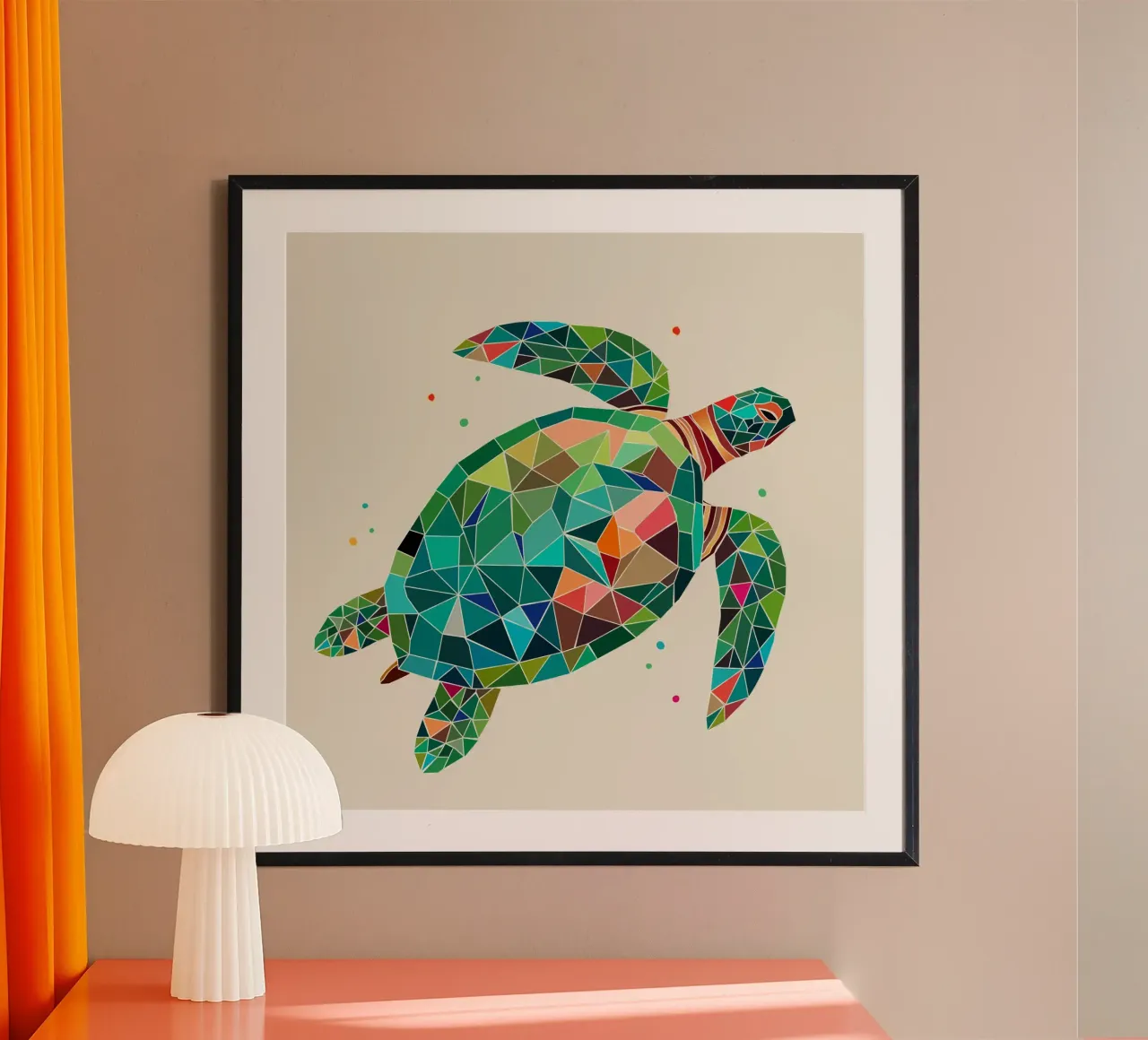 Tartaruga geometrica - Design marino colorato poster da namosh
