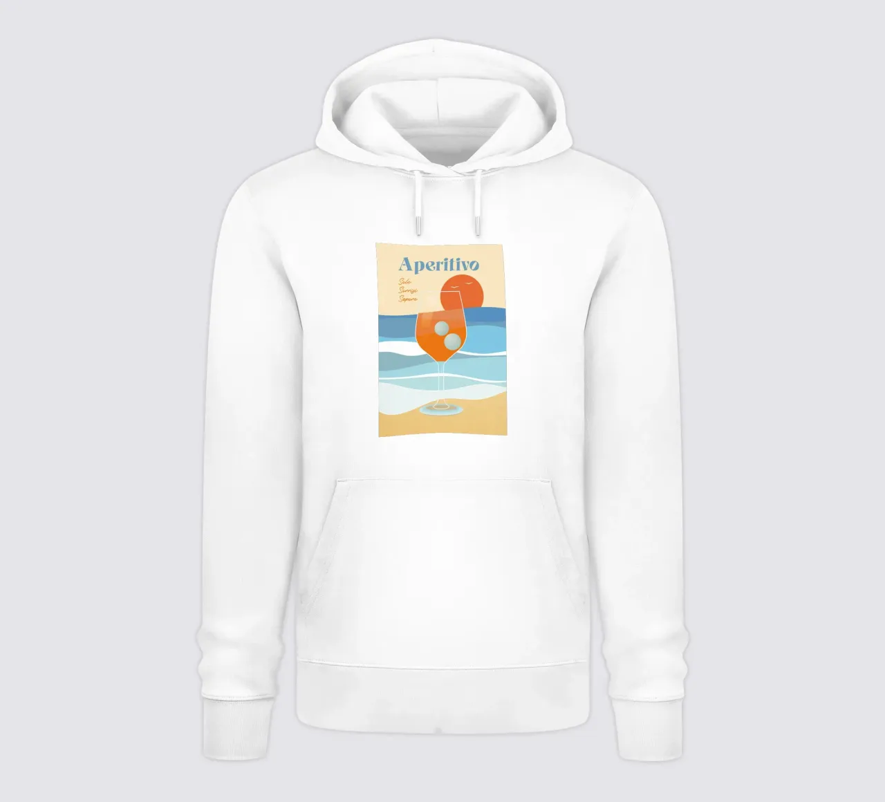 Aperitivo colorato in riva al mare felpa con cappuccio da pierosvisuals