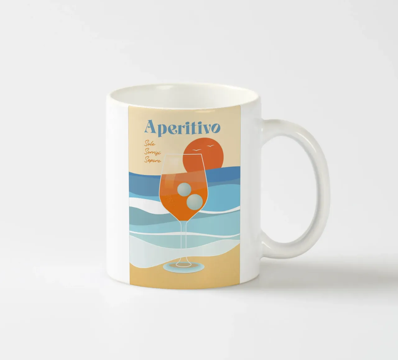 Aperitivo colorato in riva al mare tazza in ceramica da pierosvisuals