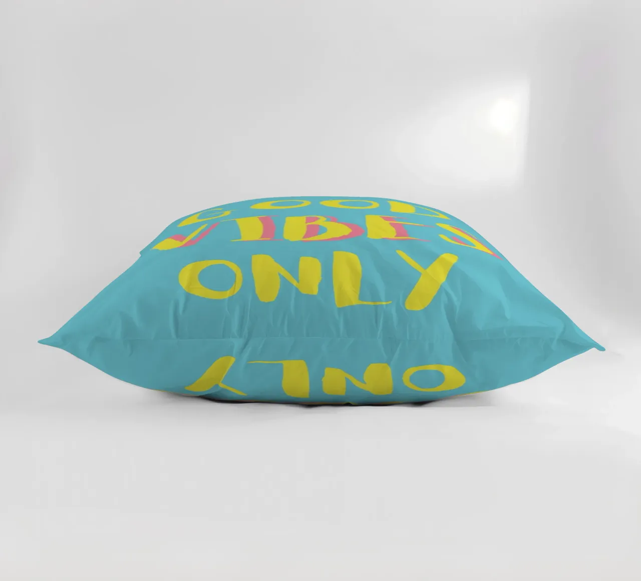 Good Vibes Only - Gelb Türkis cuscino da pierosvisuals