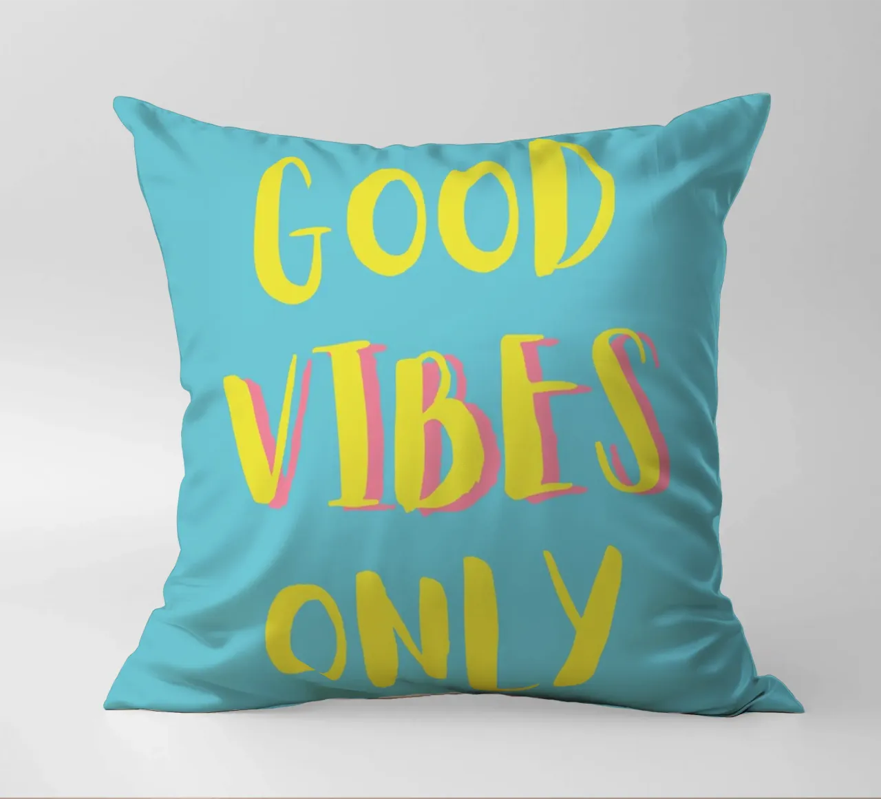 Good Vibes Only - Gelb Türkis cuscino da pierosvisuals