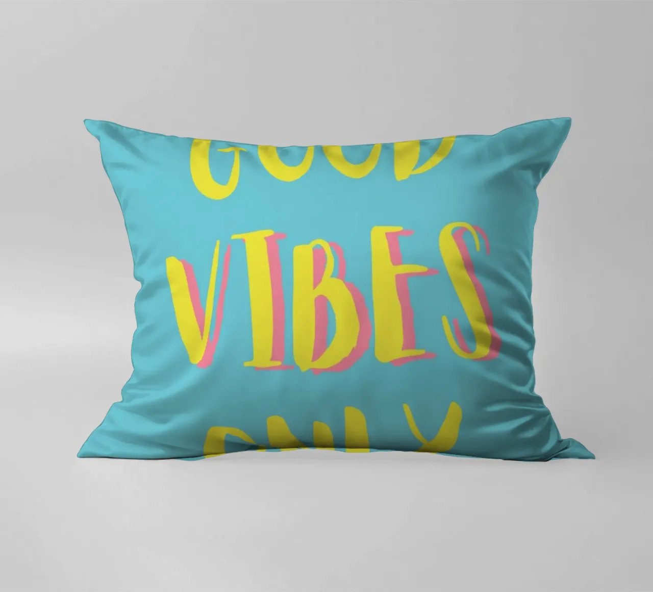 Good Vibes Only - Gelb Türkis cuscino da pierosvisuals