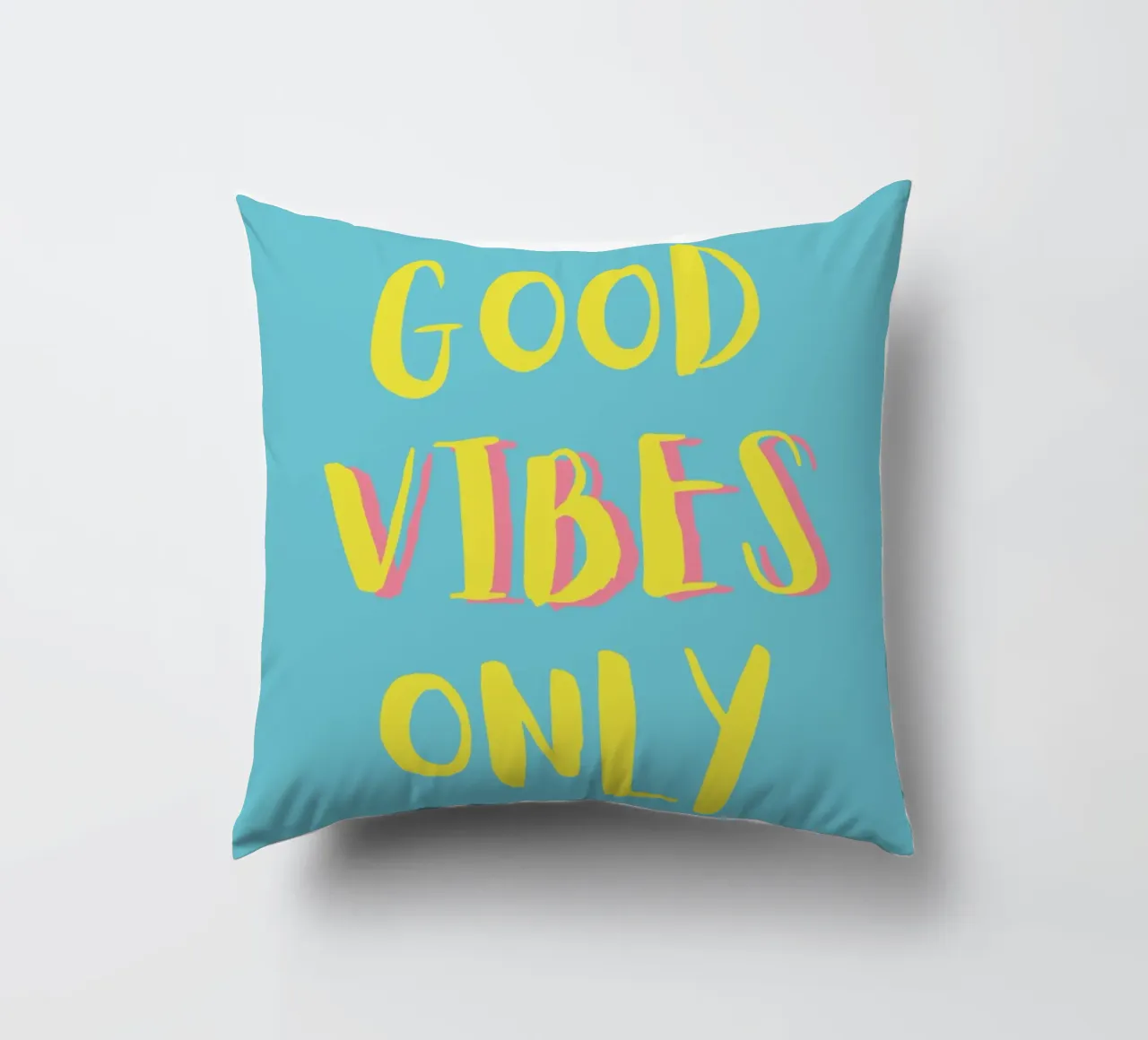 Good Vibes Only - Gelb Türkis cuscino da pierosvisuals