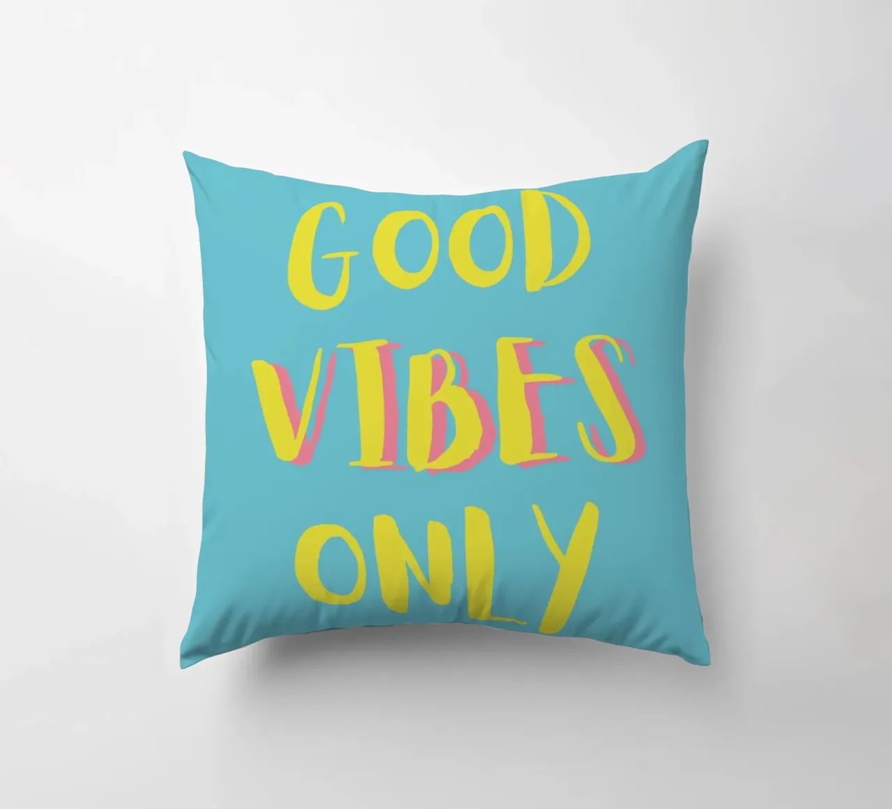 Good Vibes Only - Gelb Türkis cuscino da pierosvisuals