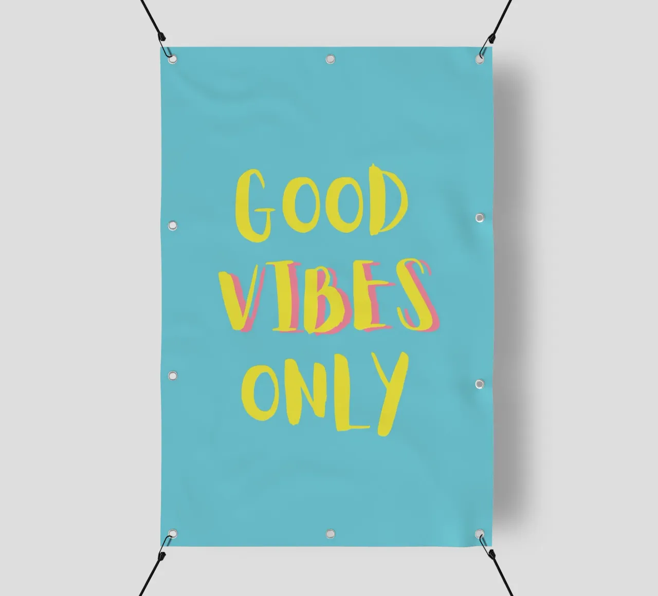 Good Vibes Only - Gelb Türkis telo in pvc da pierosvisuals