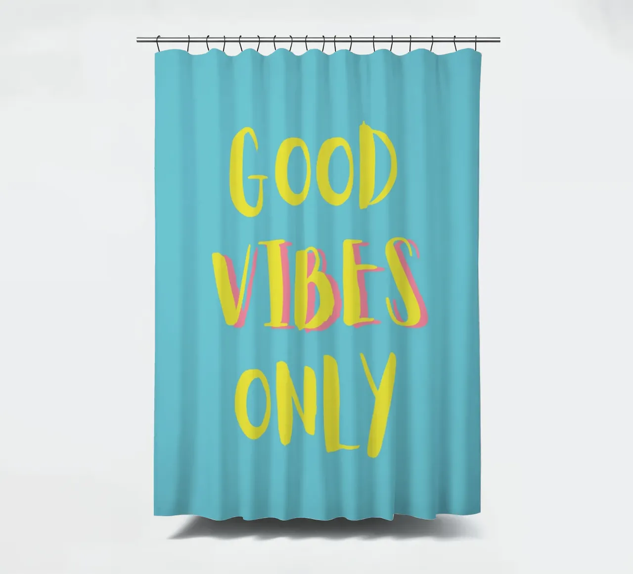 Good Vibes Only - Gelb Türkis tenda da doccia da pierosvisuals