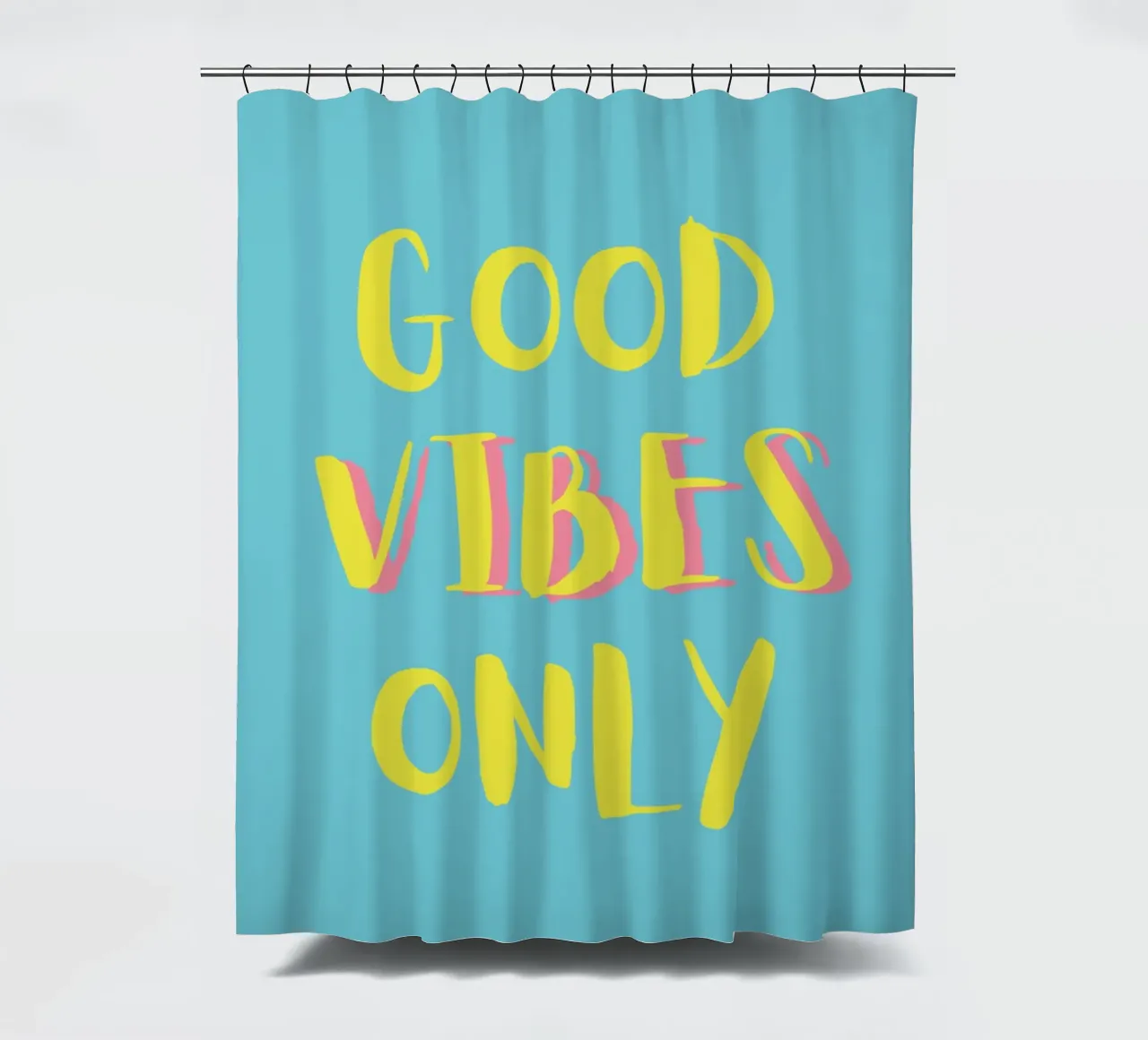 Good Vibes Only - Gelb Türkis tenda da doccia da pierosvisuals
