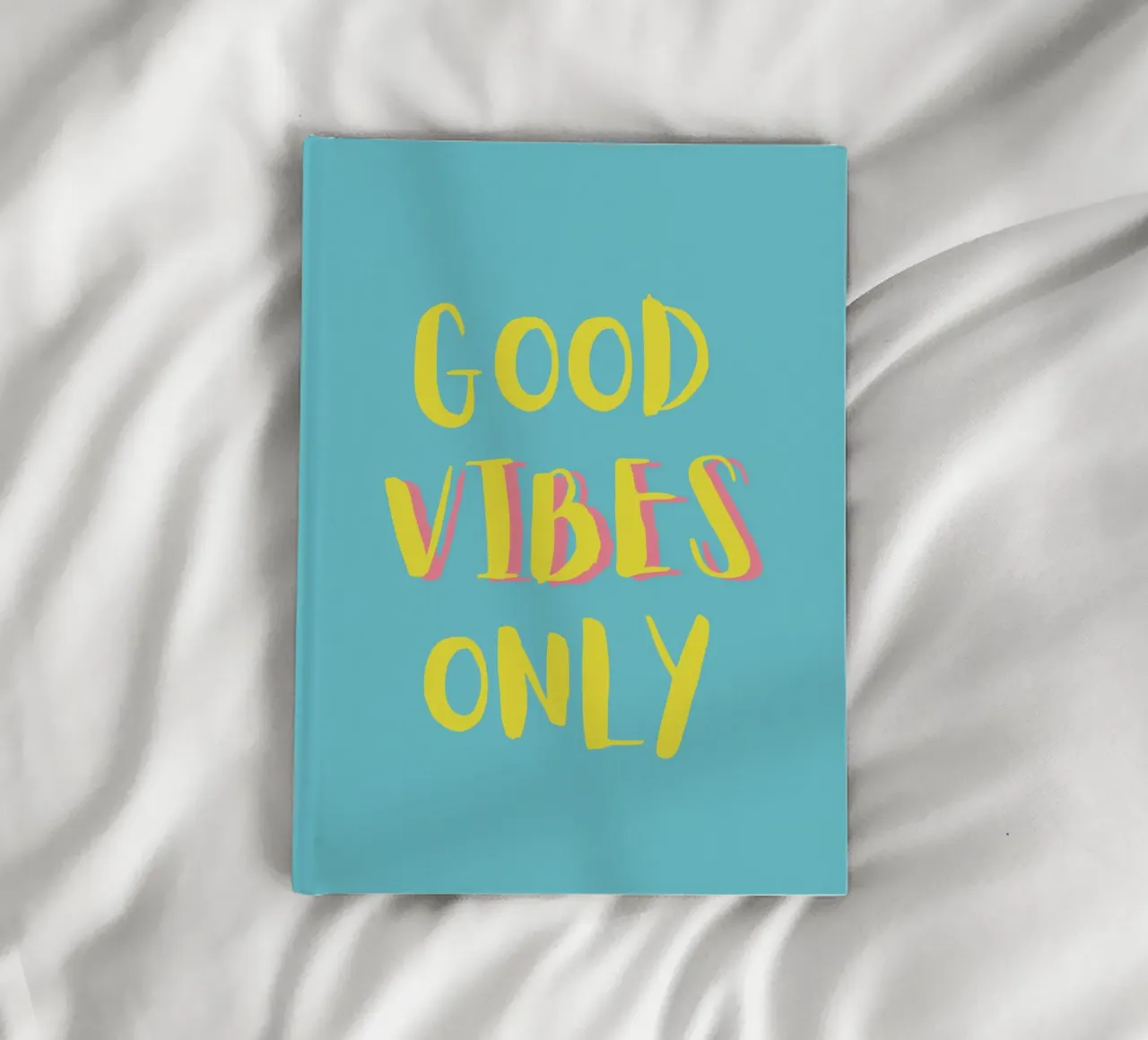 Good Vibes Only - Gelb Türkis notebook by pierosvisuals
