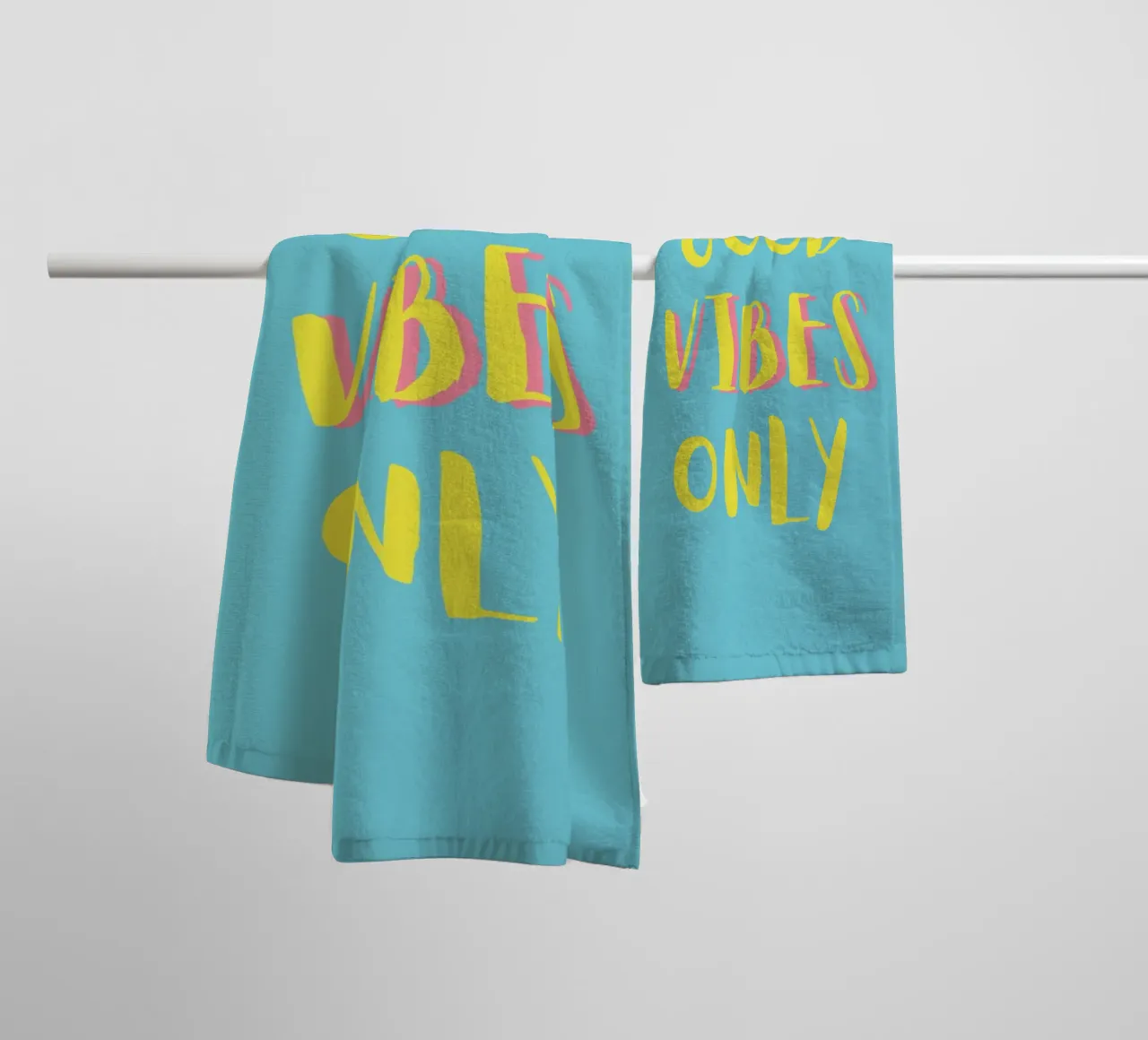 Good Vibes Only - Gelb Türkis asciugamano da bagno da pierosvisuals