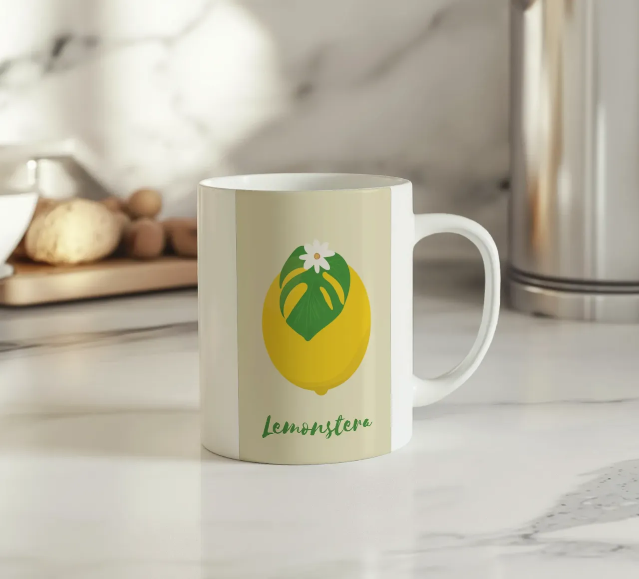 Monstera al limone tazza in ceramica da pierosvisuals