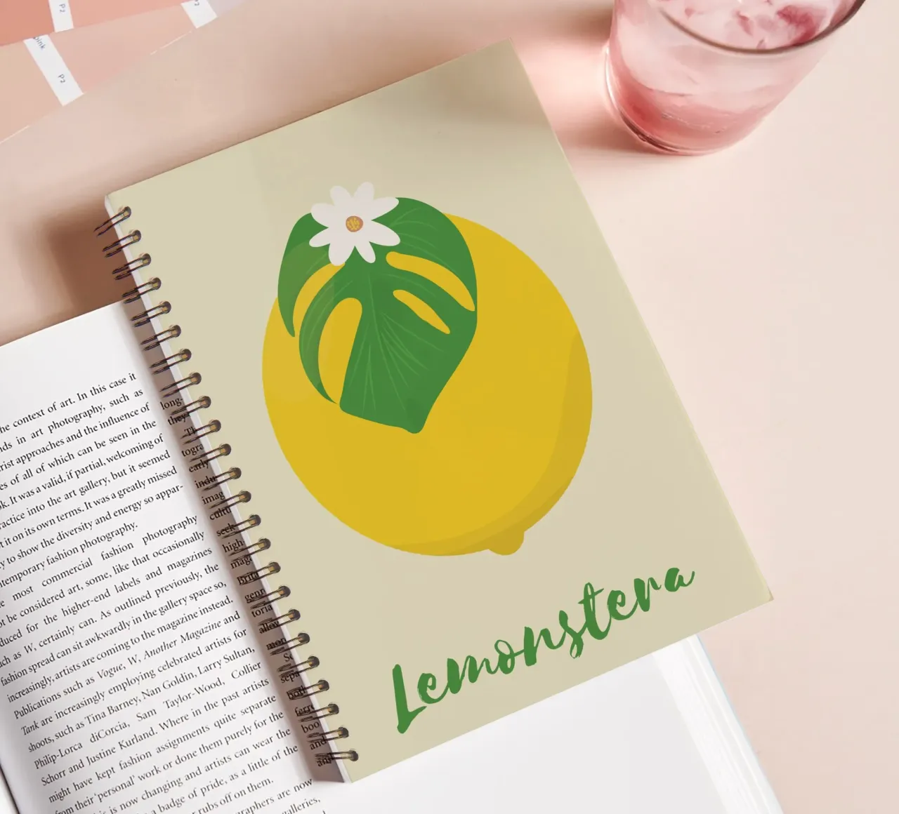 Zitrone Monstera Ringbuch von pierosvisuals