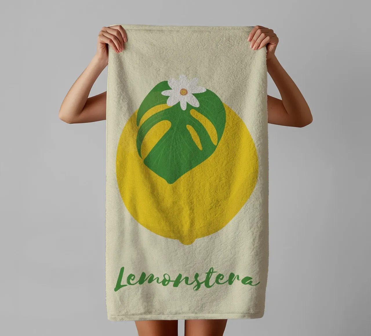 Zitrone Monstera Handtuch von pierosvisuals