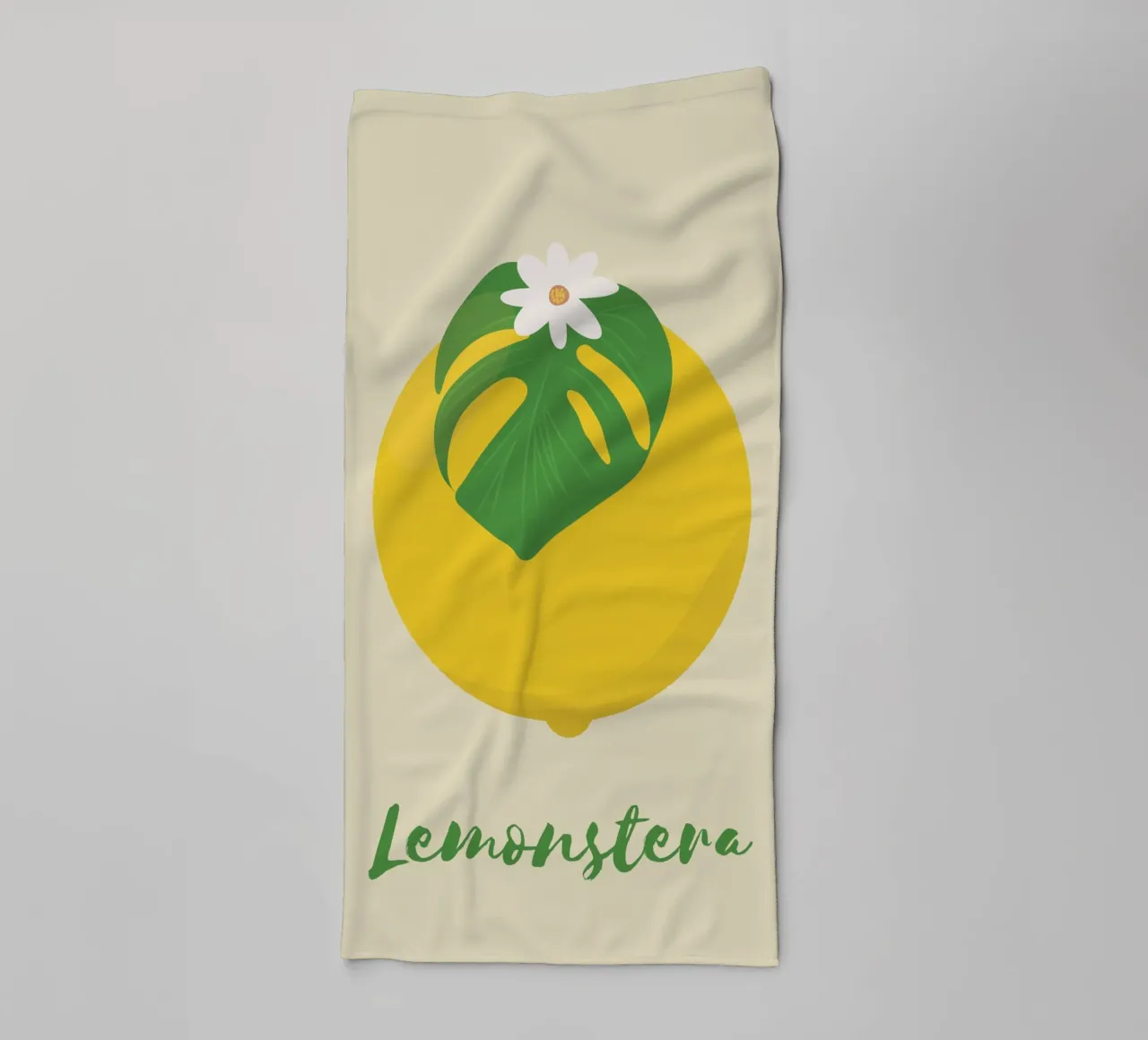 Zitrone Monstera Handtuch von pierosvisuals