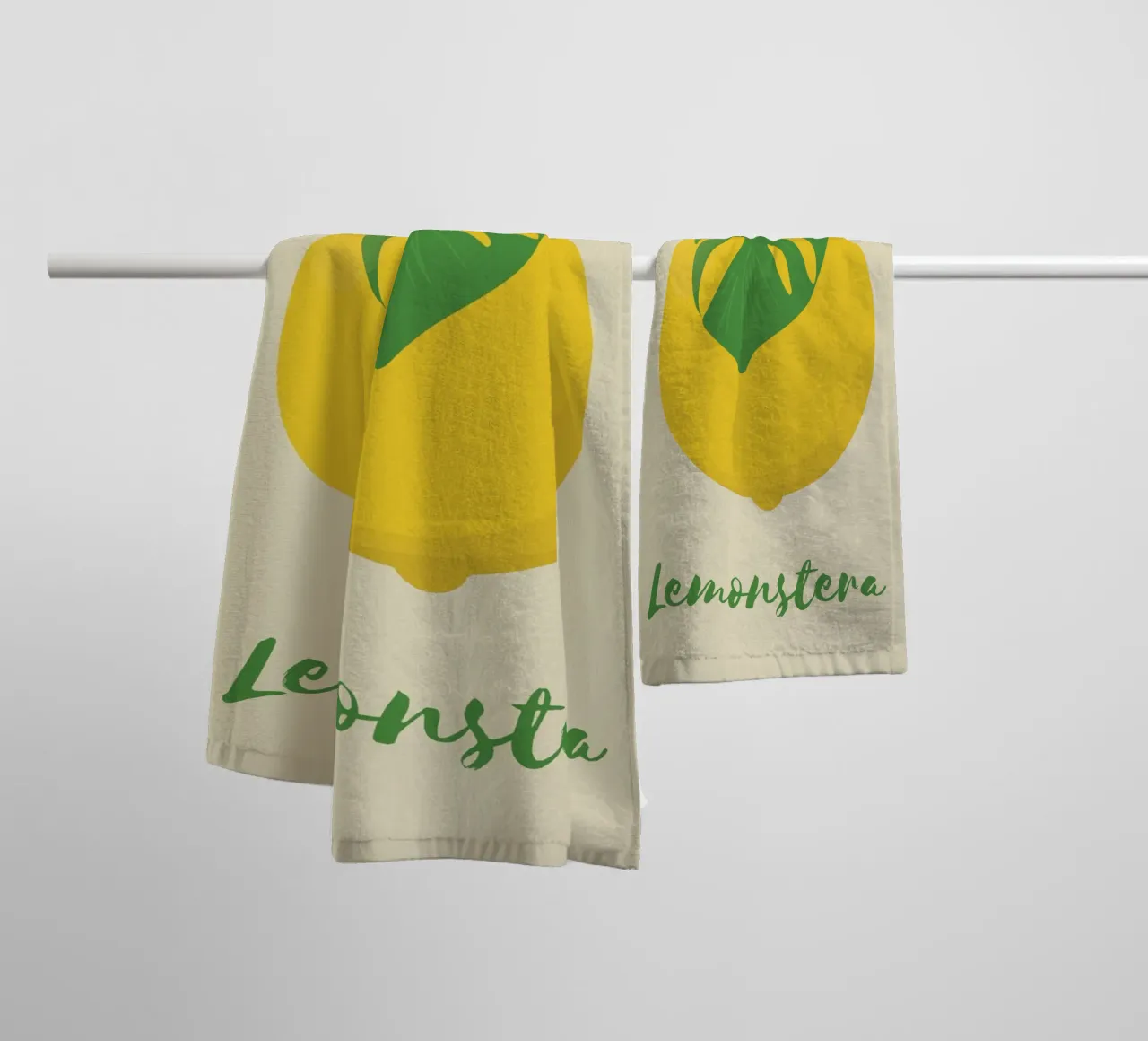 Zitrone Monstera Handtuch von pierosvisuals