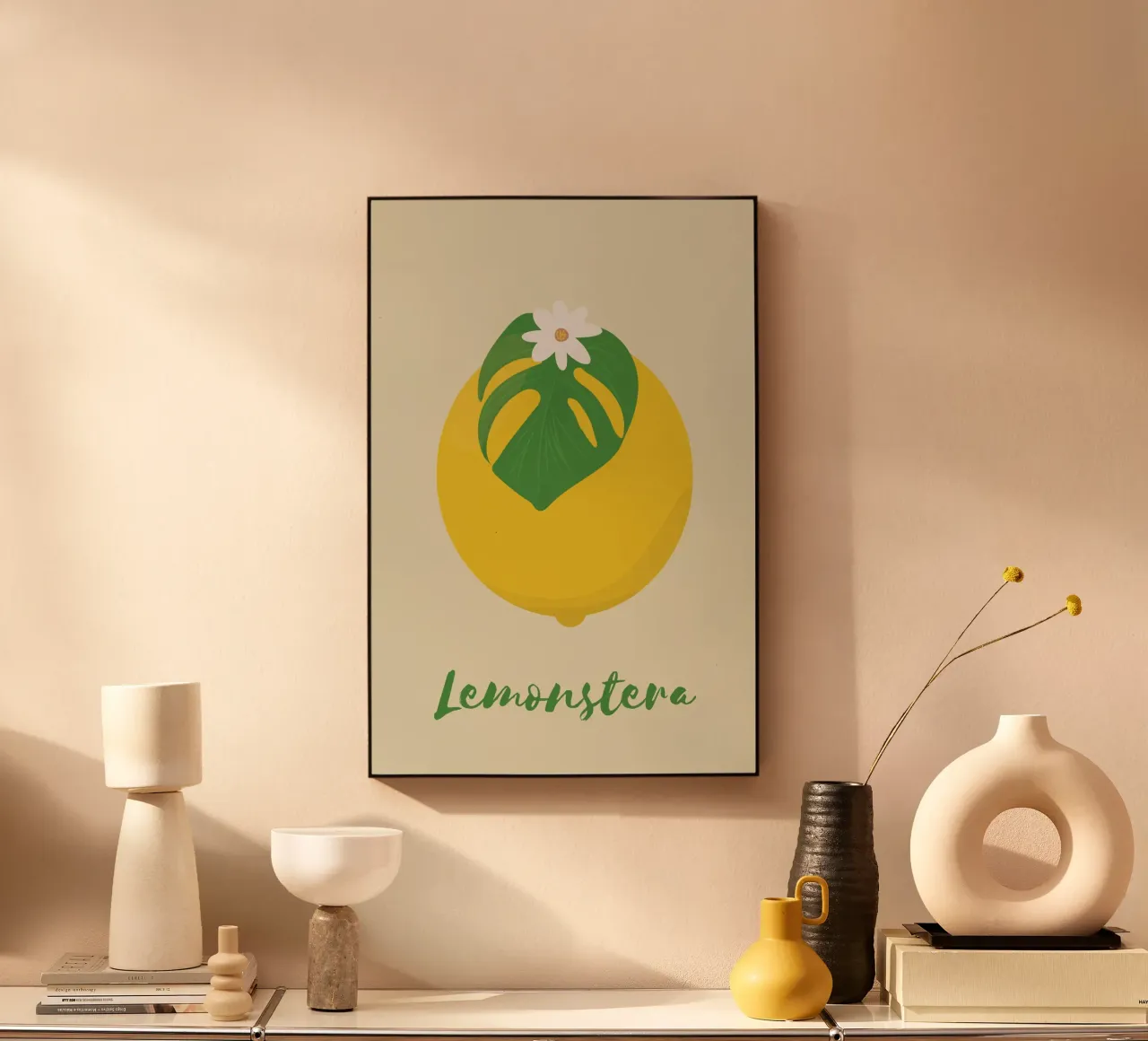 Zitrone Monstera Acryl-Glas von pierosvisuals
