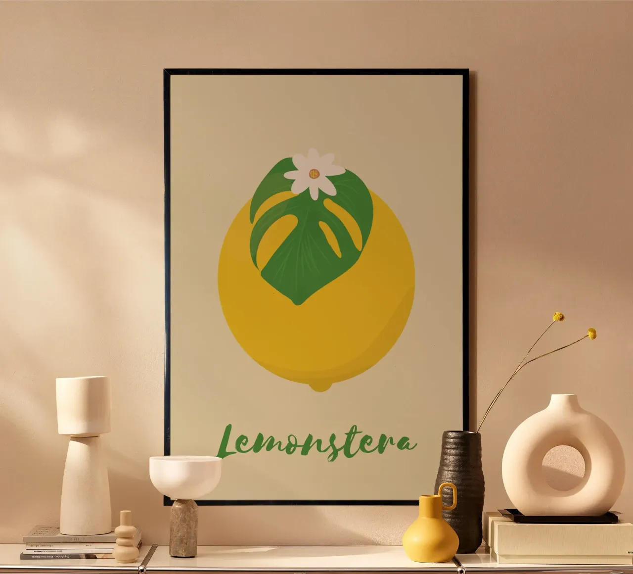 Zitrone Monstera Hahnemühle von pierosvisuals