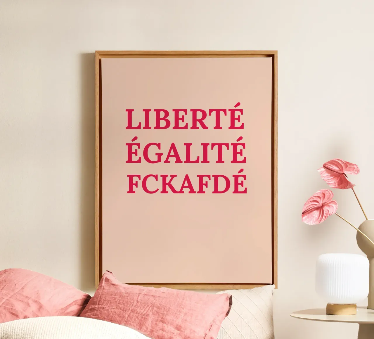 Liberté, égalité, fckafdé tela con Cornice a cassetta da Illustration Raissa Oltmanns