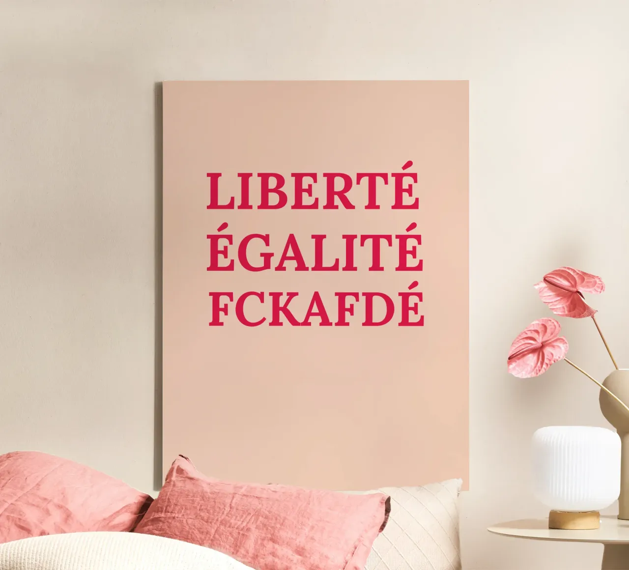 Liberté, égalité, fckafdé tela con Cornice a cassetta da Illustration Raissa Oltmanns