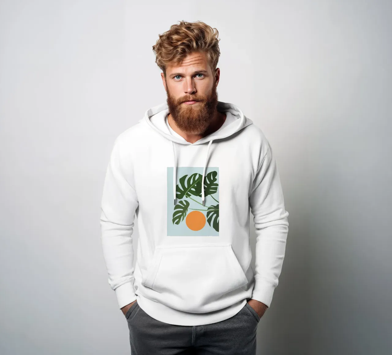 Monstera Sky felpa con cappuccio da pierosvisuals