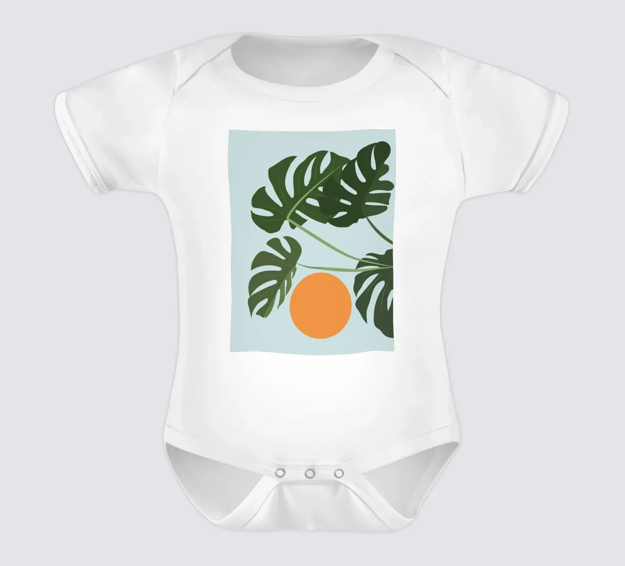 Monstera Sky body neonato maniche corte da pierosvisuals