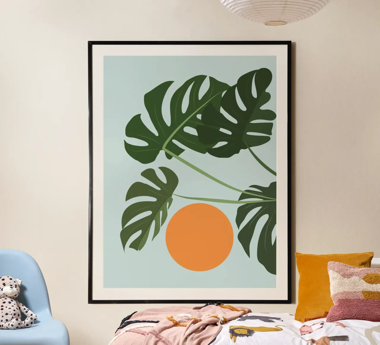 Monstera Sky poster con telaio in plastica da pierosvisuals