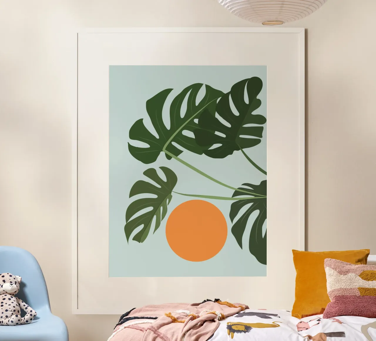 Monstera Sky poster con telaio in plastica da pierosvisuals