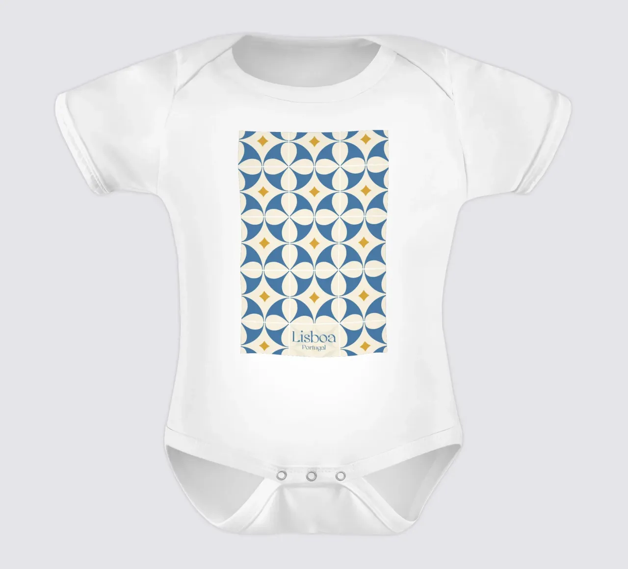 Lisbona - Piastrelle Azulejos body neonato maniche corte da pierosvisuals
