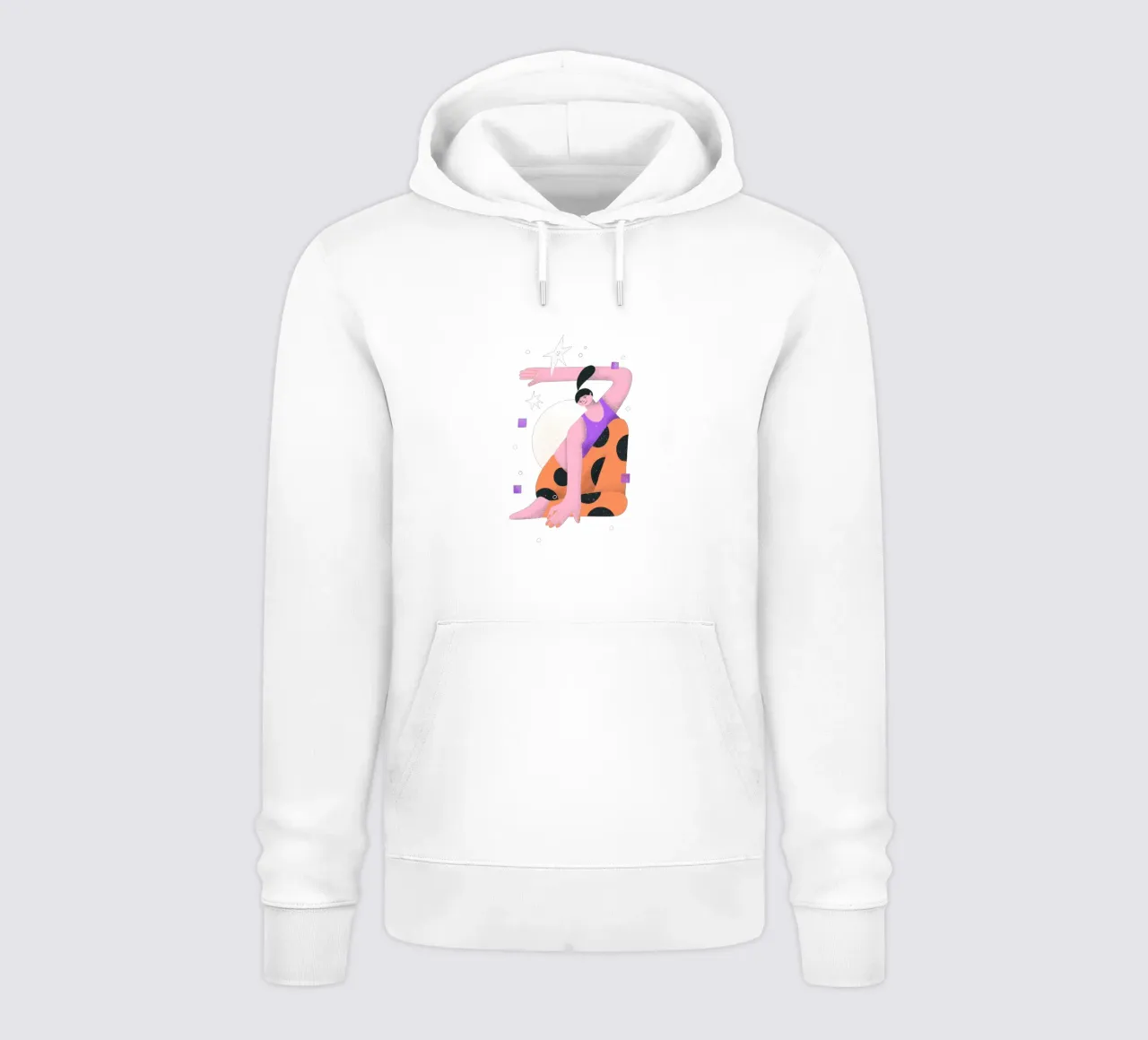 Yoga - Woman doing yoga in front of sun and stars Illustration hoodie by Bold & Beautiful