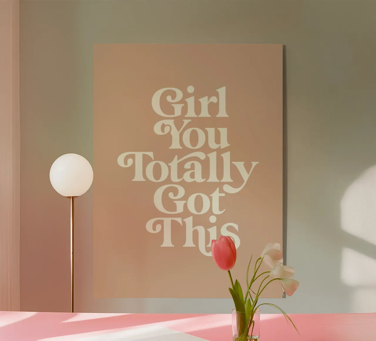 Ragazza, questo design tipografico è assolutamente perfetto plexiglass da THE MOTIVATED TYPE