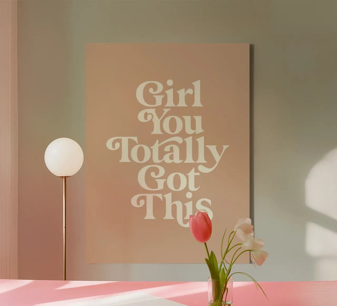 Ragazza, questo design tipografico è assolutamente perfetto tela da THE MOTIVATED TYPE